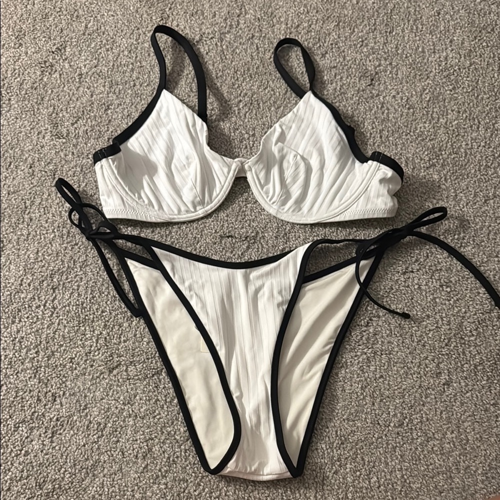 Aerie White and Black Bikini